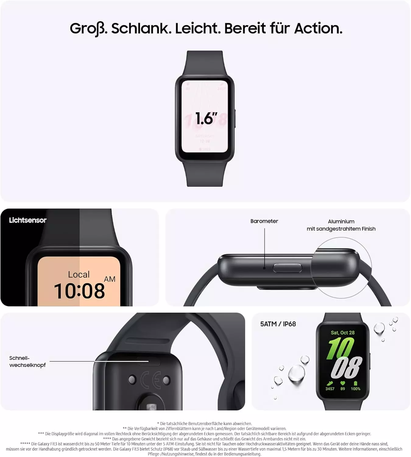 Samsung Galaxy Fit3 Fitness-Tracker Gray mit 36 Monaten Garantie — Ansicht 4